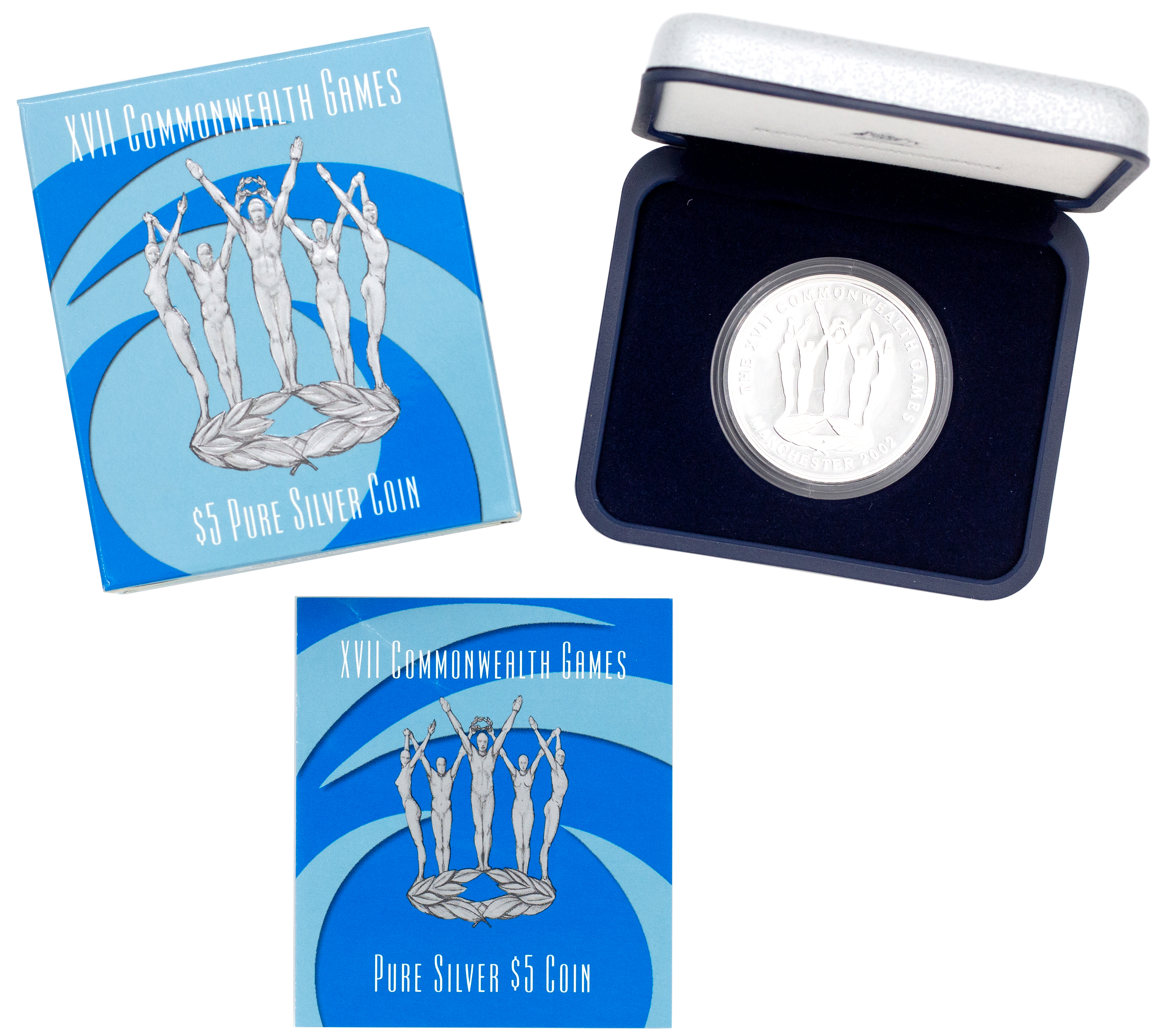2002 RAM XVII Commonwealth Games $5 Pure Silver Coin - Box & COA