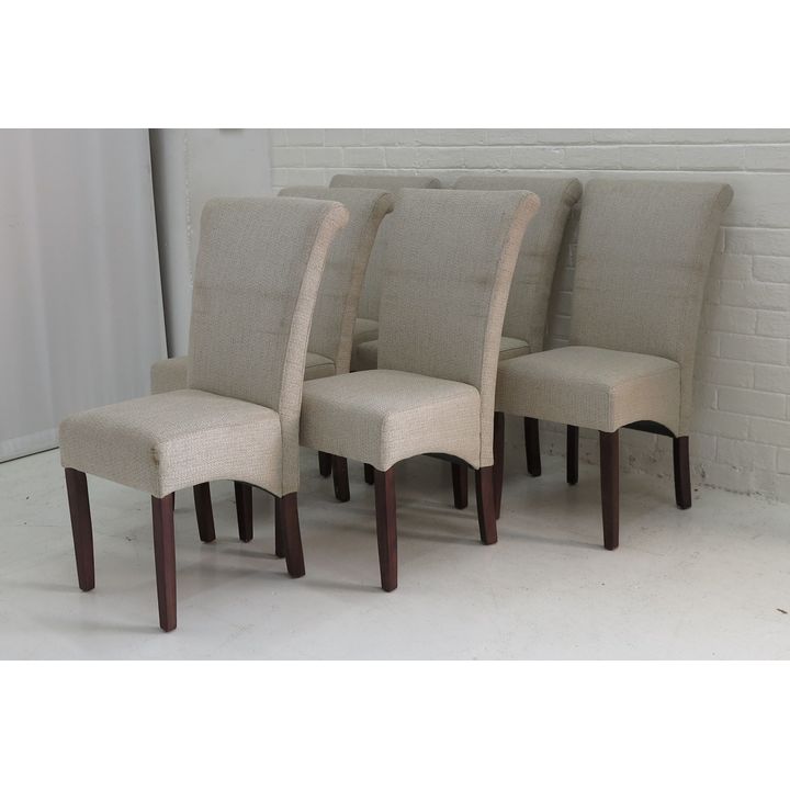 SET OF 6 UPHOLSTERED DINING CHAIRS