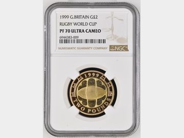 1999 ELIZABETH II PROOF GOLD 2 POUND PF70 UCAM TOP POP!