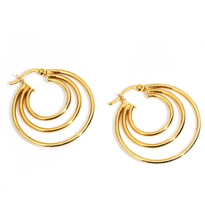 Pair of 9 Carat Gold Hoop Earrings