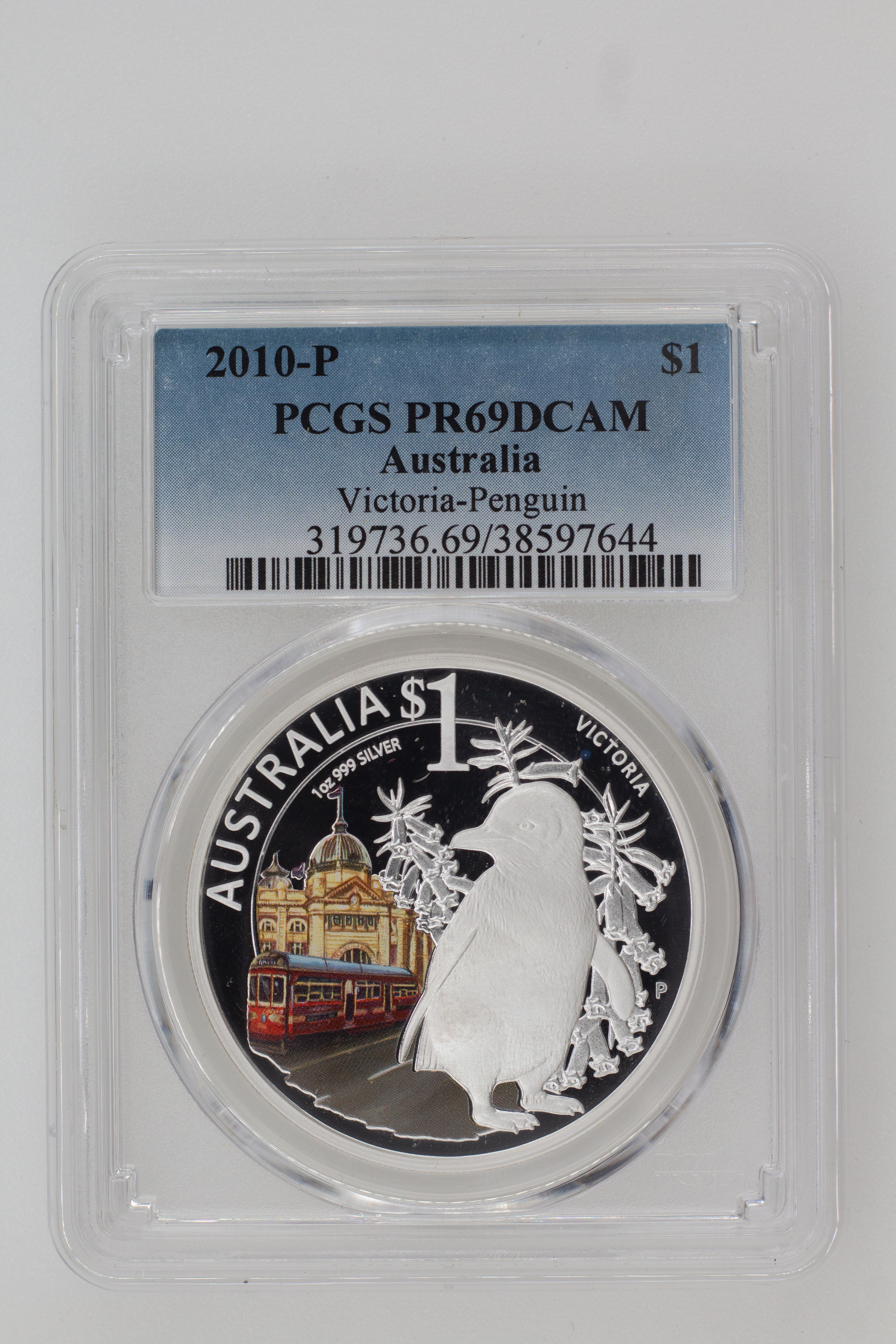 2010-P Australia One Dollar, $1 Proof Victoria-Penguin PCGS - PR69DCAM -644