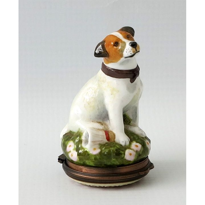 HALCYON DAYS ENAMEL JACK RUSSELL TRINKET BOX