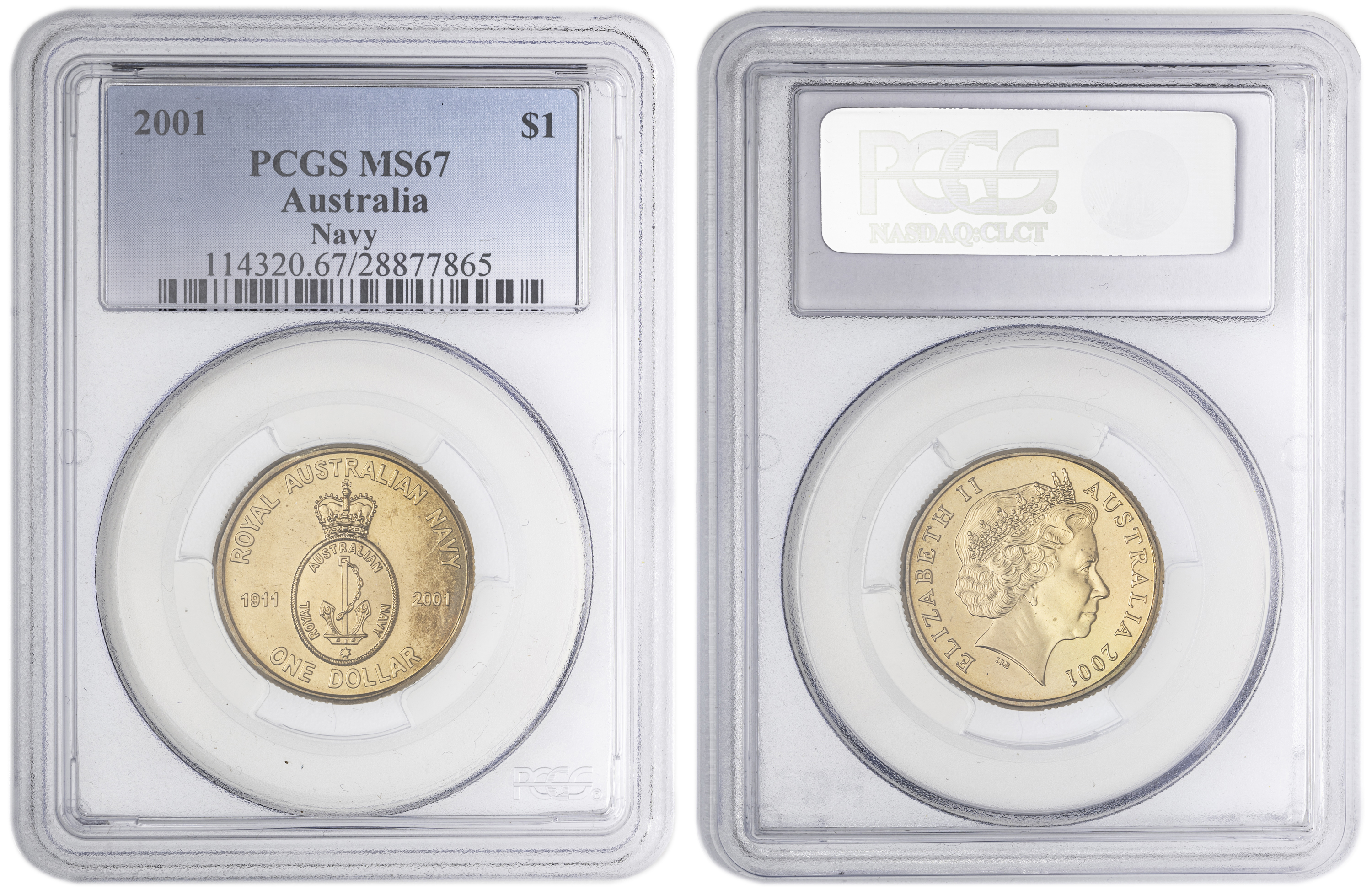 Navy , One Dollar, 2001, PCGS MS67