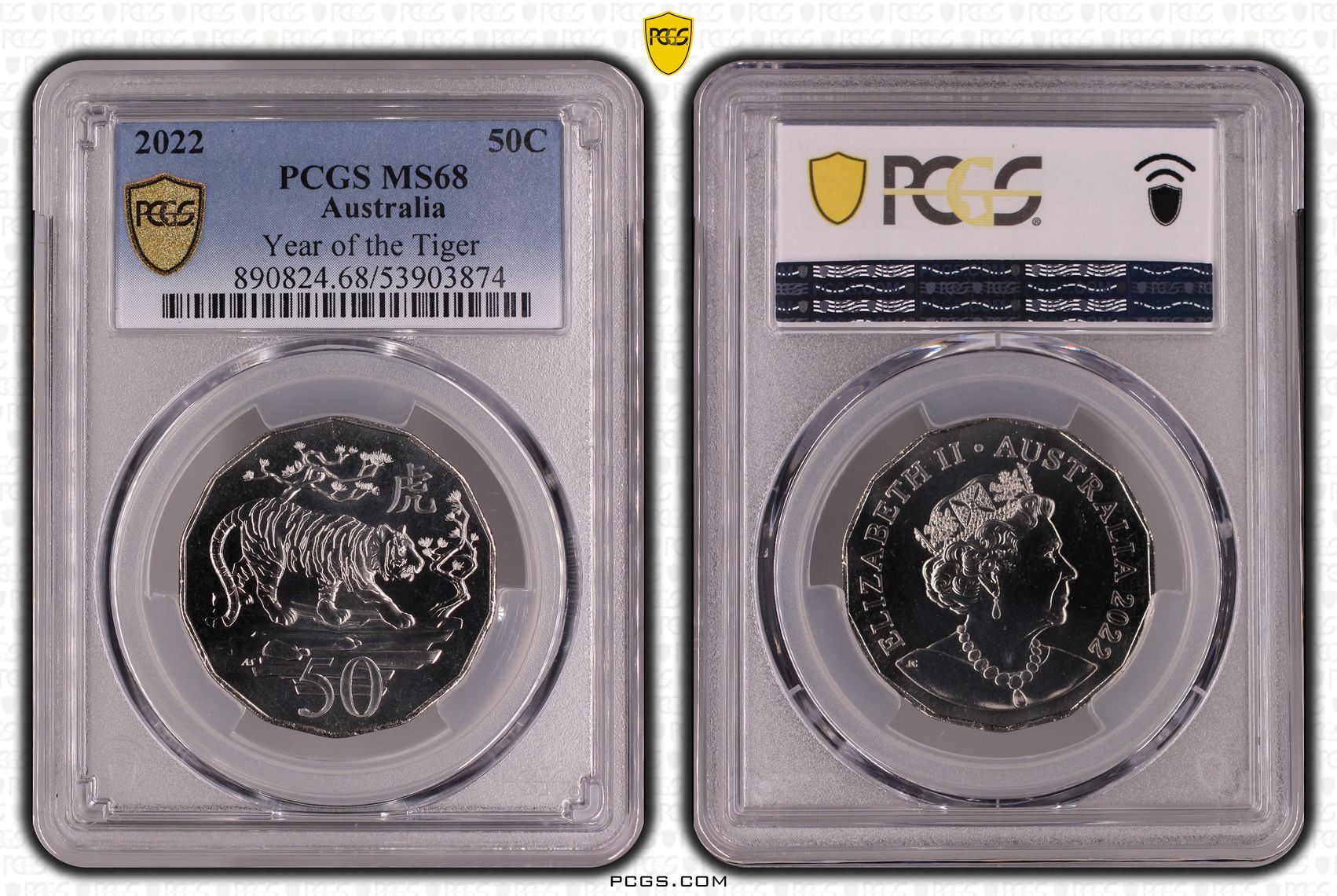 Year of the Tiger, Fifty Cent, 2022, MS68