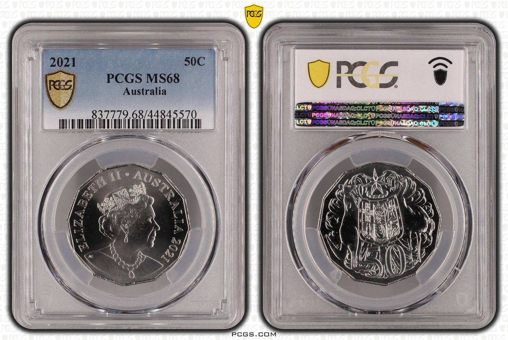 349 · Elizabeth II,  , Fifty Cent, 2021, PCGS MS68