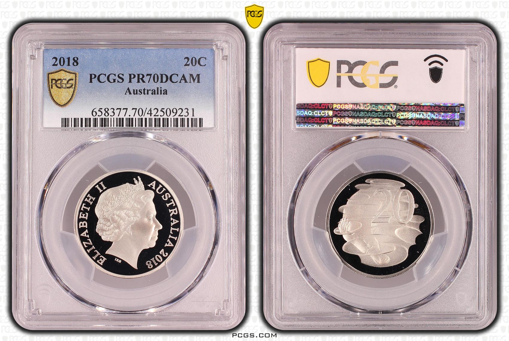Twenty Cent, 2018, PCGS PR70DCAM
