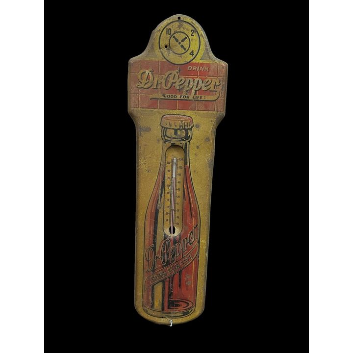 Drink Dr. Pepper Tin Metal Soda Thermometer