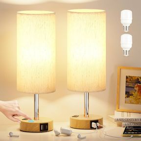 Light Grey Side Table Lamp for Living Room and Bedroom 35.5cm Night Table Lamps | BALL GLASS BROKEN