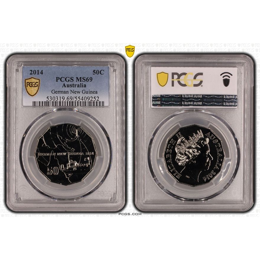 German New Guinea, Fifty Cent, 2014, PCGS MS69
