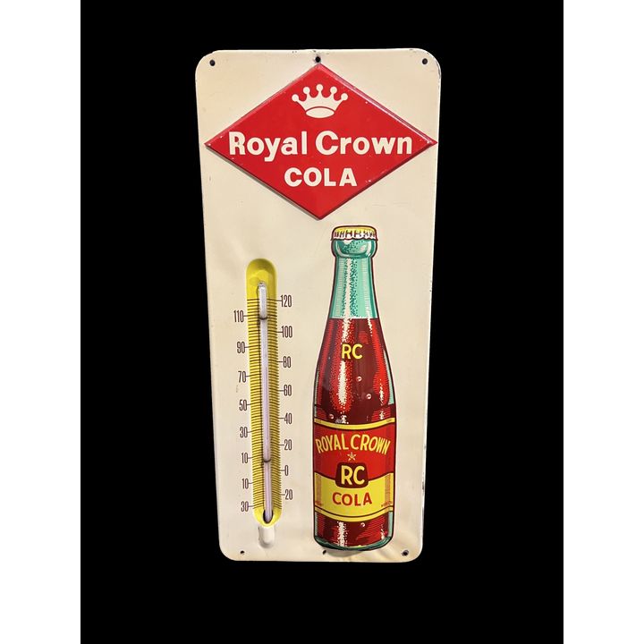 Royal Crown Cola Tin Embossed Soda Thermometer