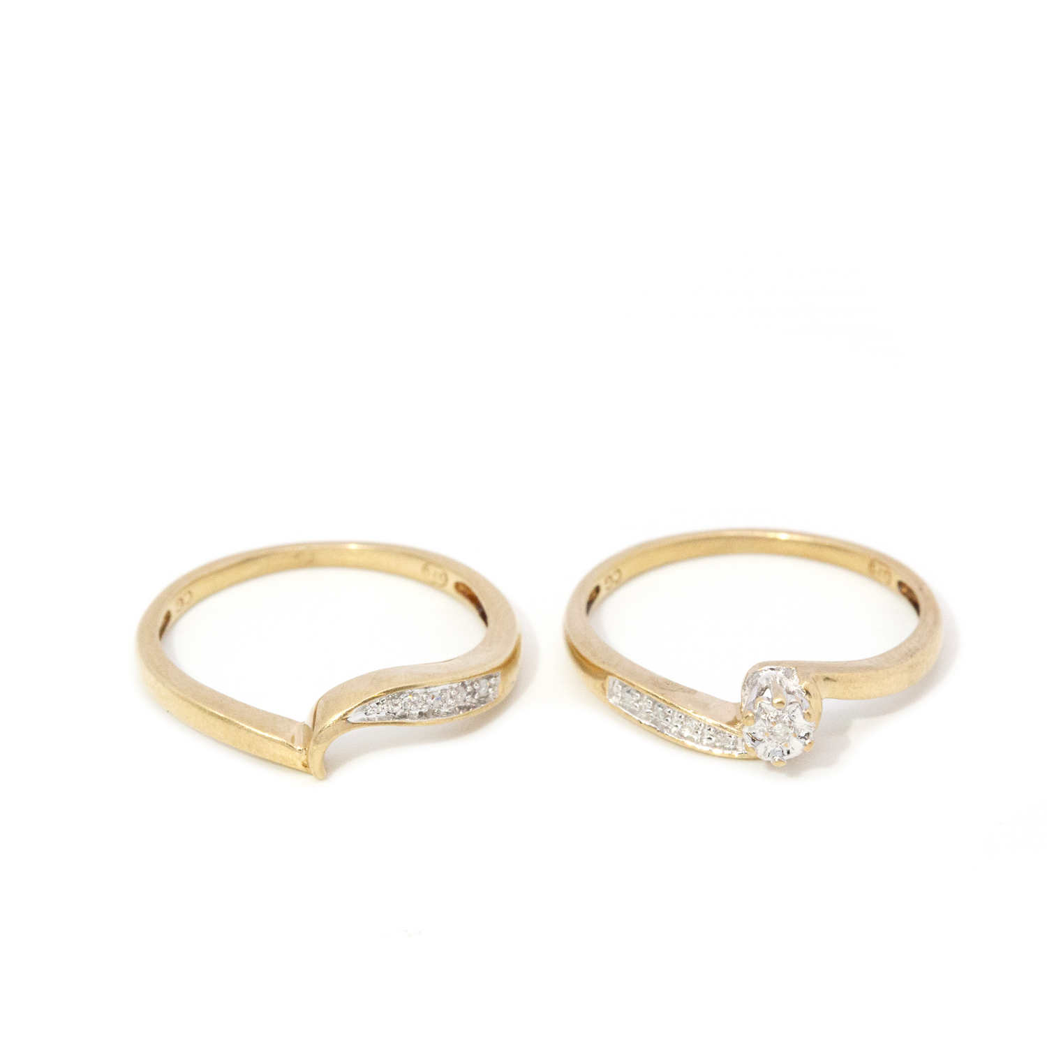 9ct Gold Diamond Ring Set