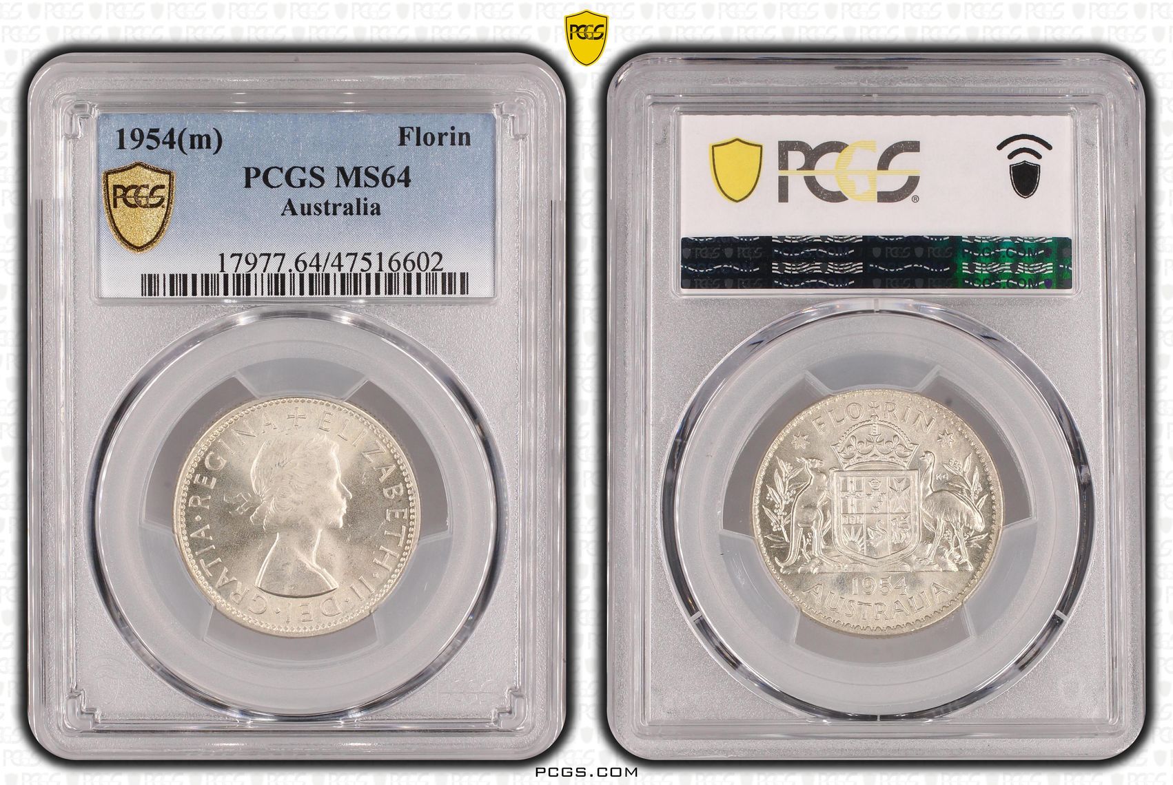 Florin, 1954(m), PCGS MS 64