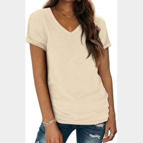 ATHMILE T SHIRTS SHORT SLEEVE V NECK TEES FOR WOMEN FASHION TOPS TRENDY LIGHTWEIGHT CASUAL SUMMER OUTFITS CLOTHES 2025 BEACH, XL