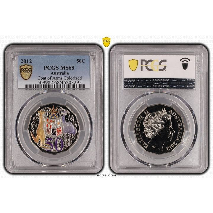 Elizabeth II, Colorized, Fifty Cent, 2012, PCGS MS 68
