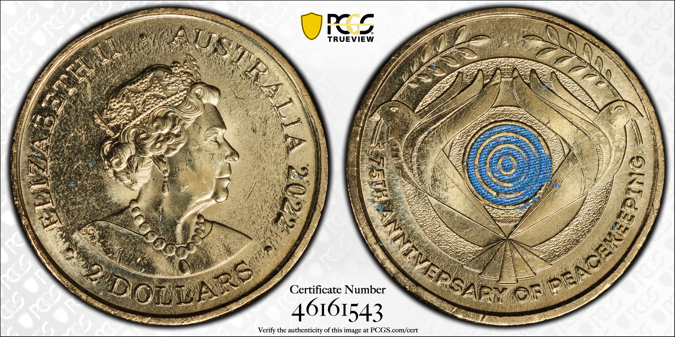 Peacekeeping - Colorized , Two Dollar, 2022, PCGS MS65