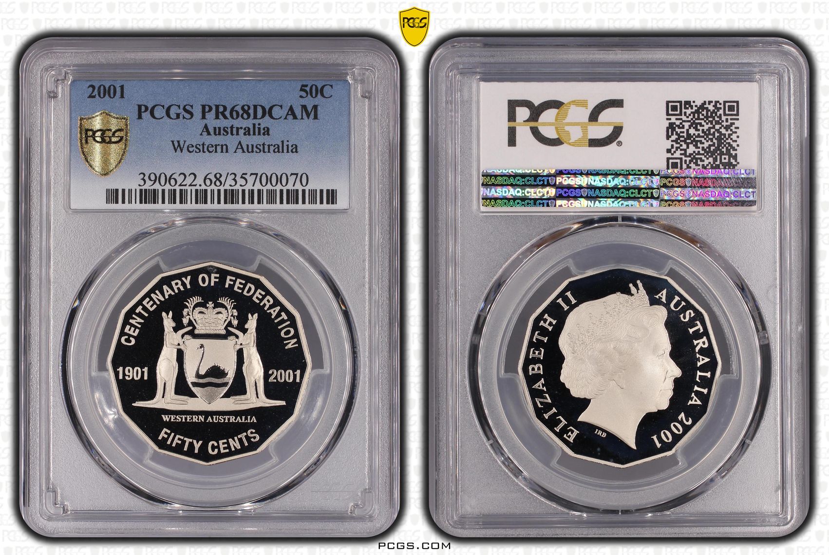 2001 Australia Fifty Cent, 50c Western Australia PCGS - PR68DCAM -070