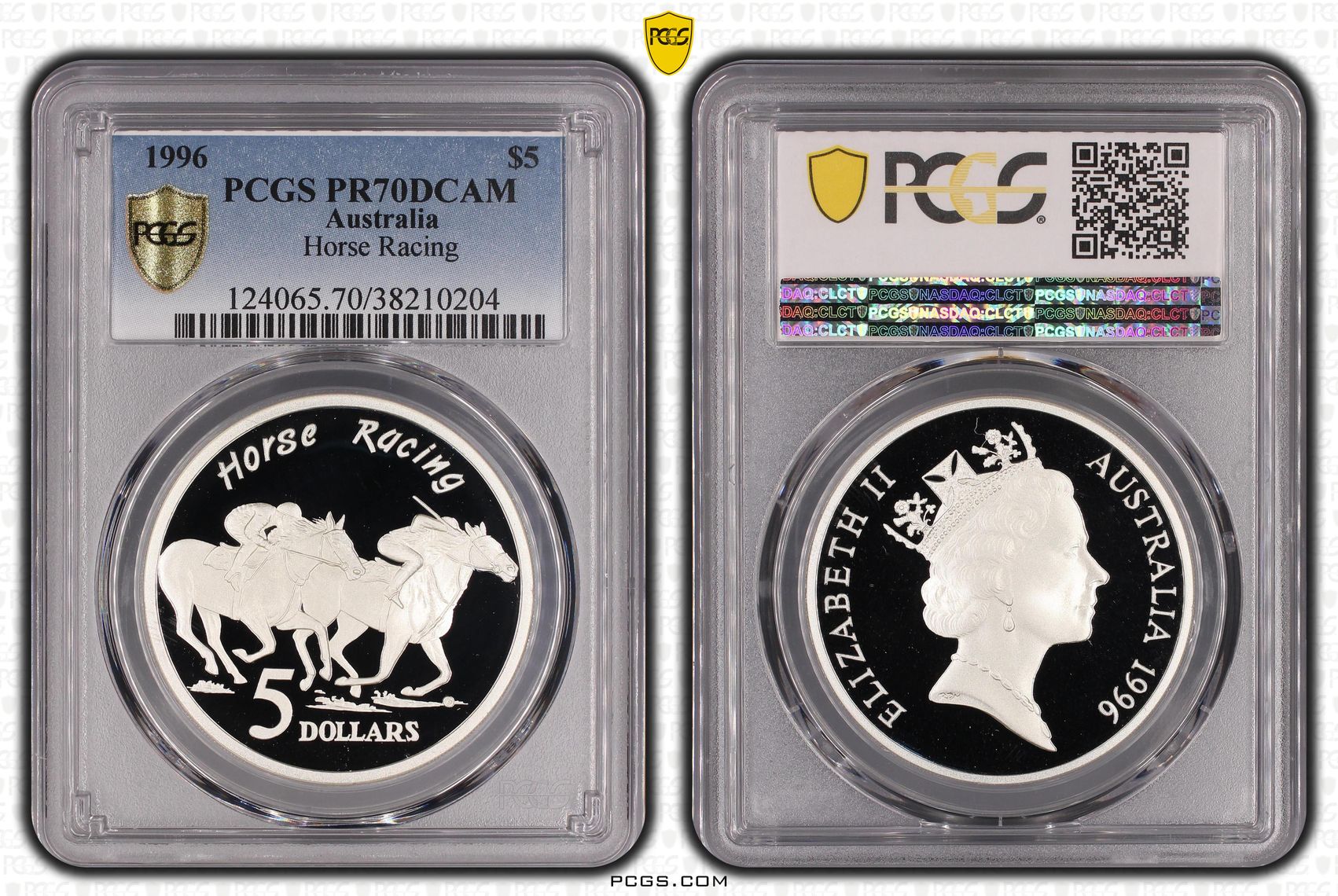 1996 Australia Five Dollar, $5 Horse Racing PCGS - PR70DCAM POP 3/0 -204