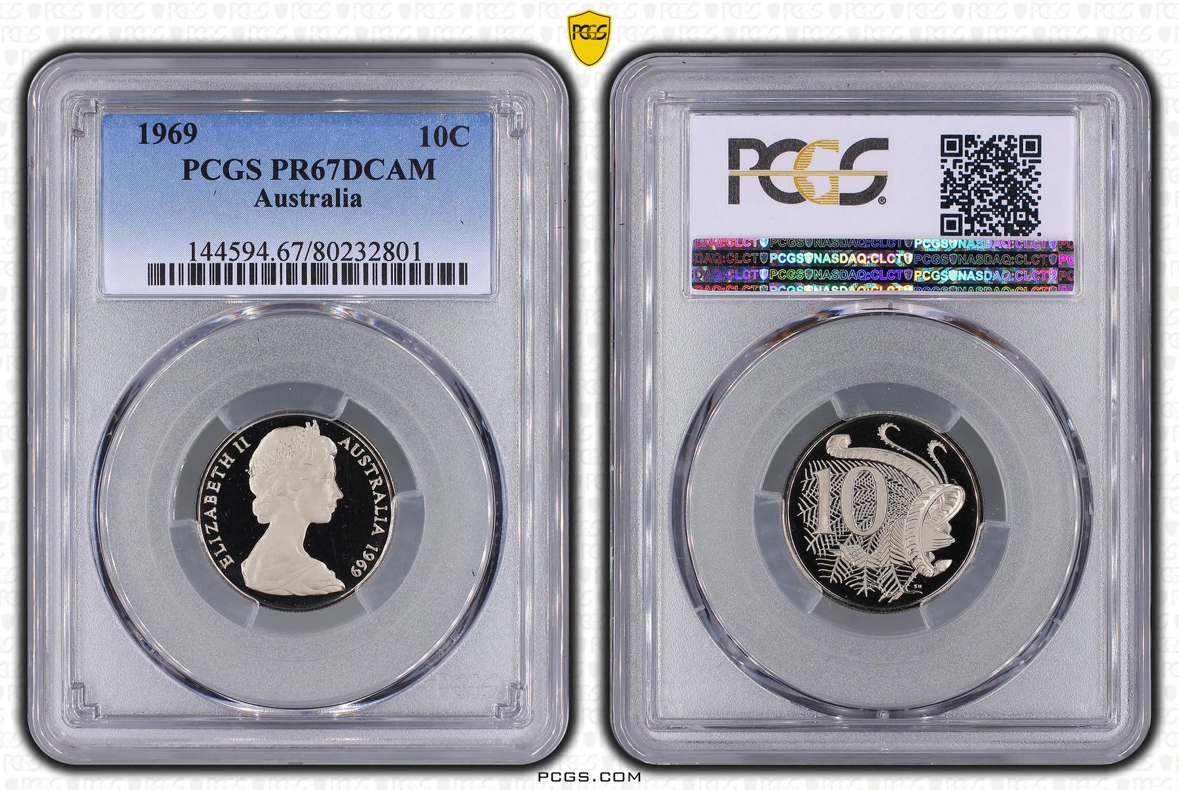 Ten Cent, 1969, Pcgs Pr67dcam