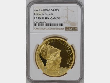2021 ELIZABETH II PREMIUM BRITANNIA GOLD 2oz PROOF 200 POUND COIN PF69 UCAM