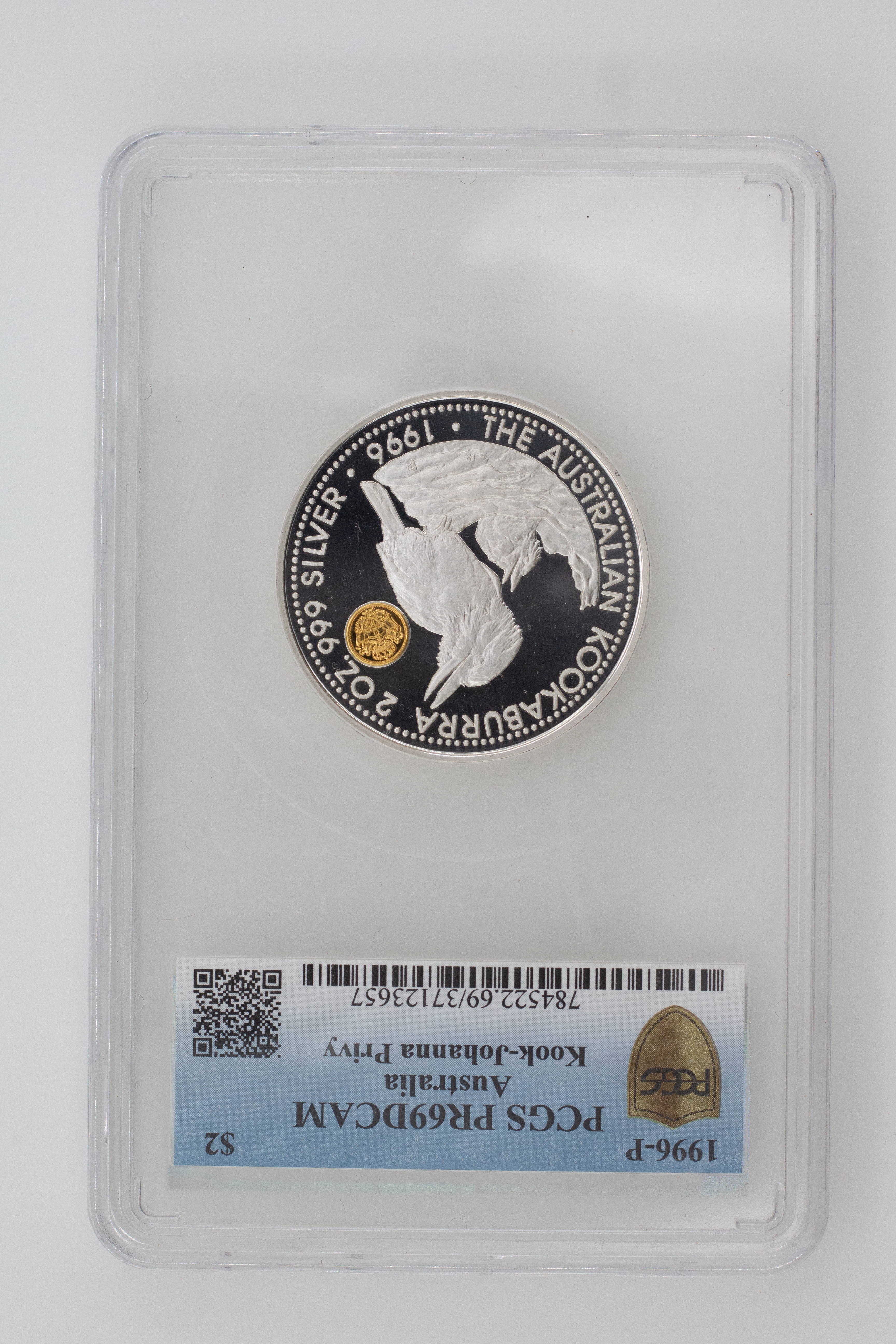 1996-P Australia Two Dollar, $2 Silver Kook-Johanna Privy PCGS - PR69DCAM POP 2/0 -657