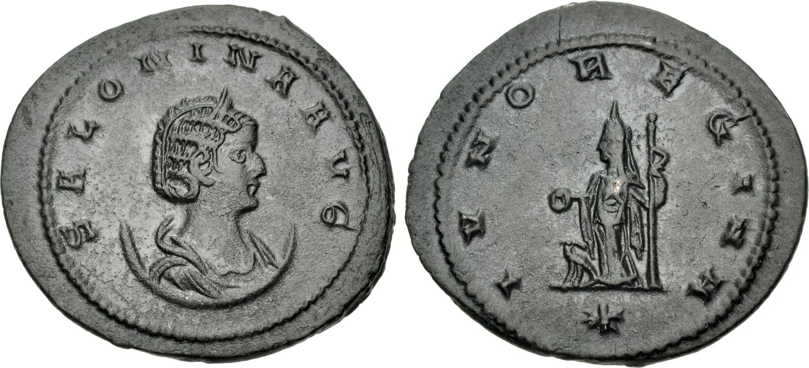 Salonina. Augusta, AD 254-268. Antoninianus (23mm, 3.35 g, 12h ...