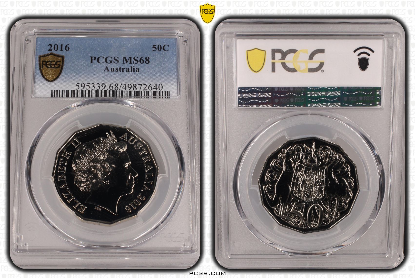 187 · Elizabeth II, Fifty Cent, 2016, PCGS MS68
