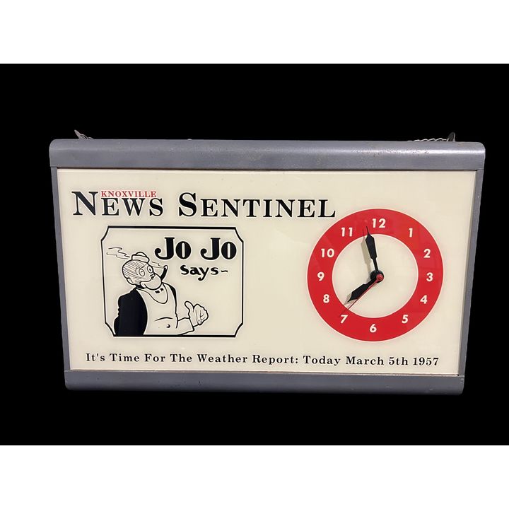 Knoxville News Sentinel Jo Jo Says Weather Report Light Up Clock