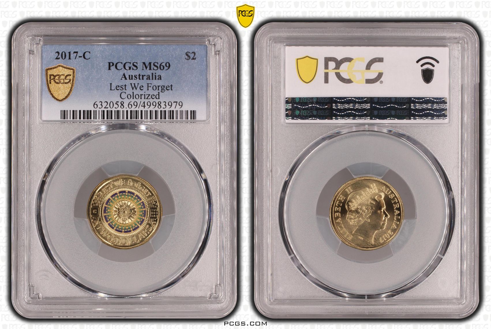 Lest We Forget Colorized , Two Dollar, 2017-C, PCGS MS69