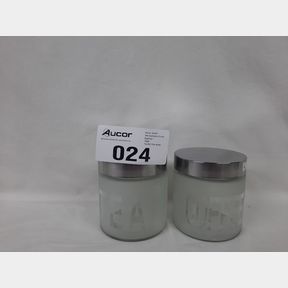 VENSICO - 2-PIECE CANISTER SET FOR TEA COFFEE - MADE FROM GLASS AND STAINLESS STEEL