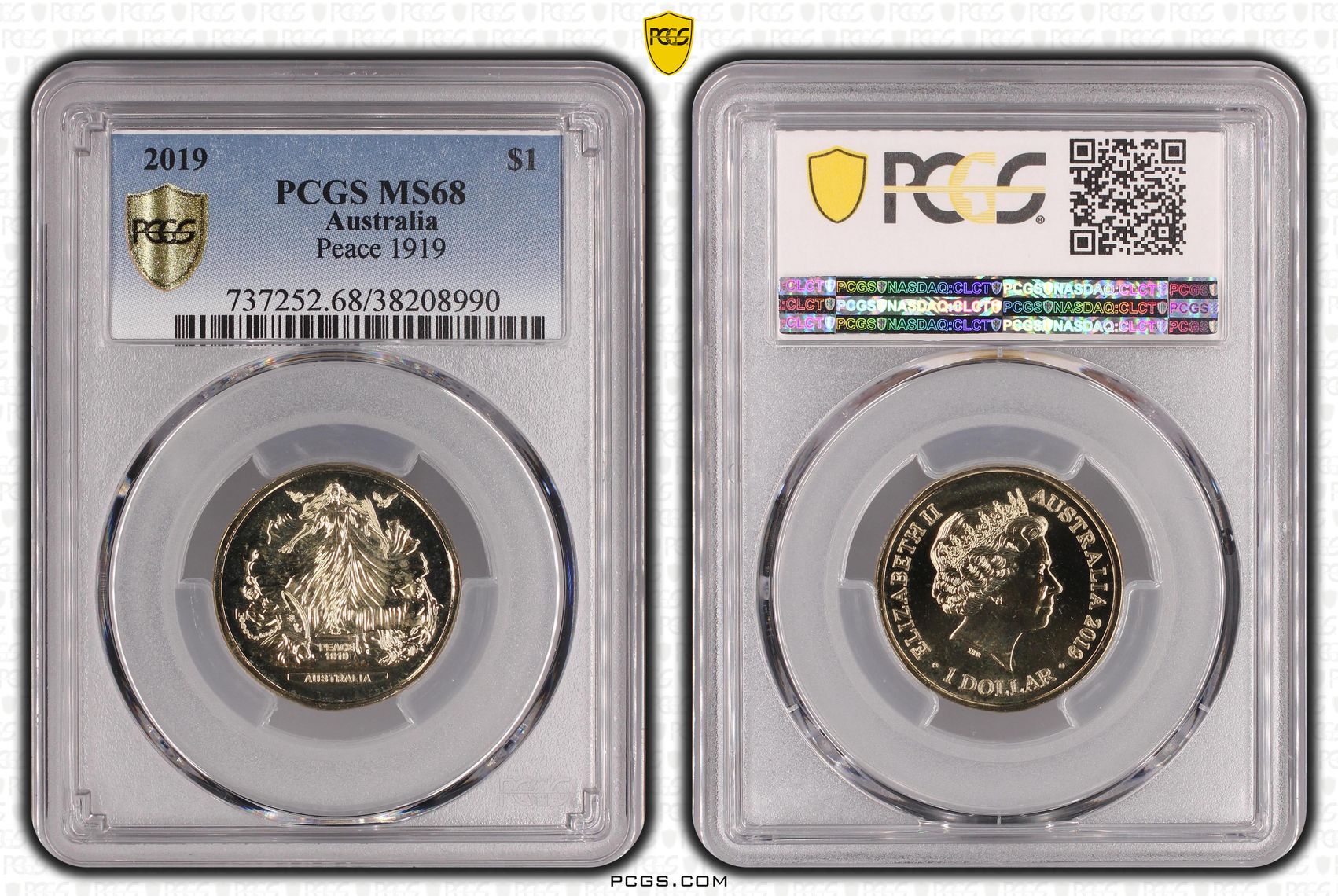 Peace 1919, One Dollar, 2019, PCGS MS68