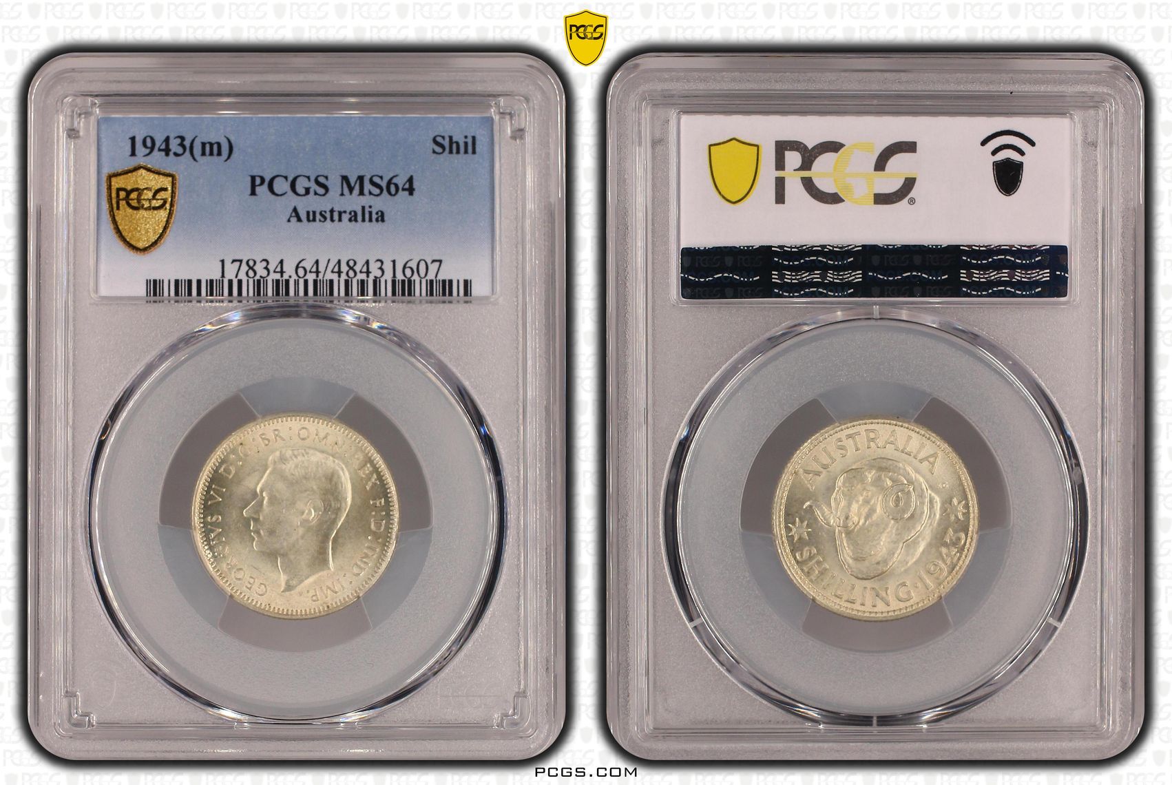 George VI, Shilling, 1943(m), PCGS MS64