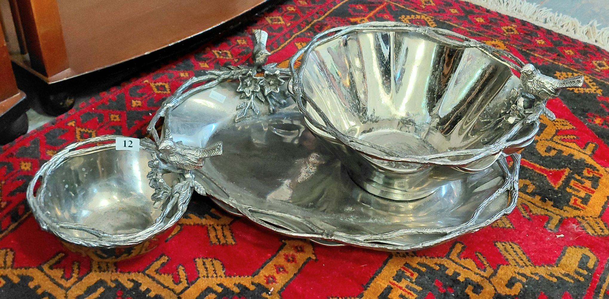 12 · THREE METAL TRAYS