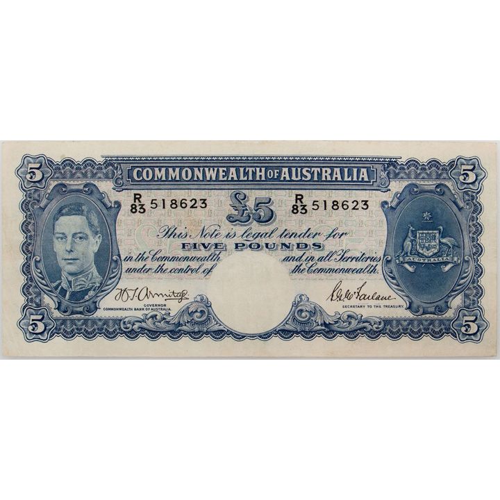 Armitage/McFarlane, Five Pounds, 1941, gVF