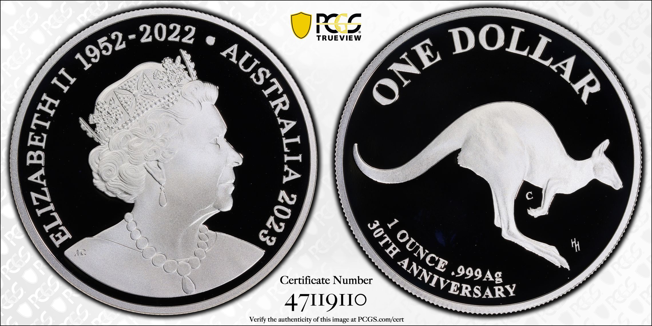 Mob of Thirty, 1oz Silver, One Dollar, 2023-C, PCGS PR69DCAM