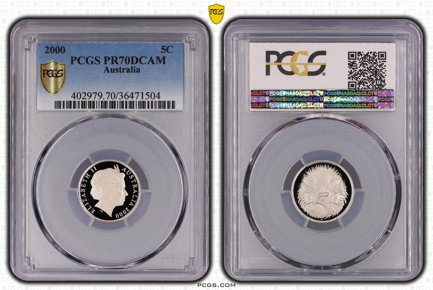 76 · 2000 Australia Five Cent, 5c PCGS - PR70DCAM POP 73/0 -504