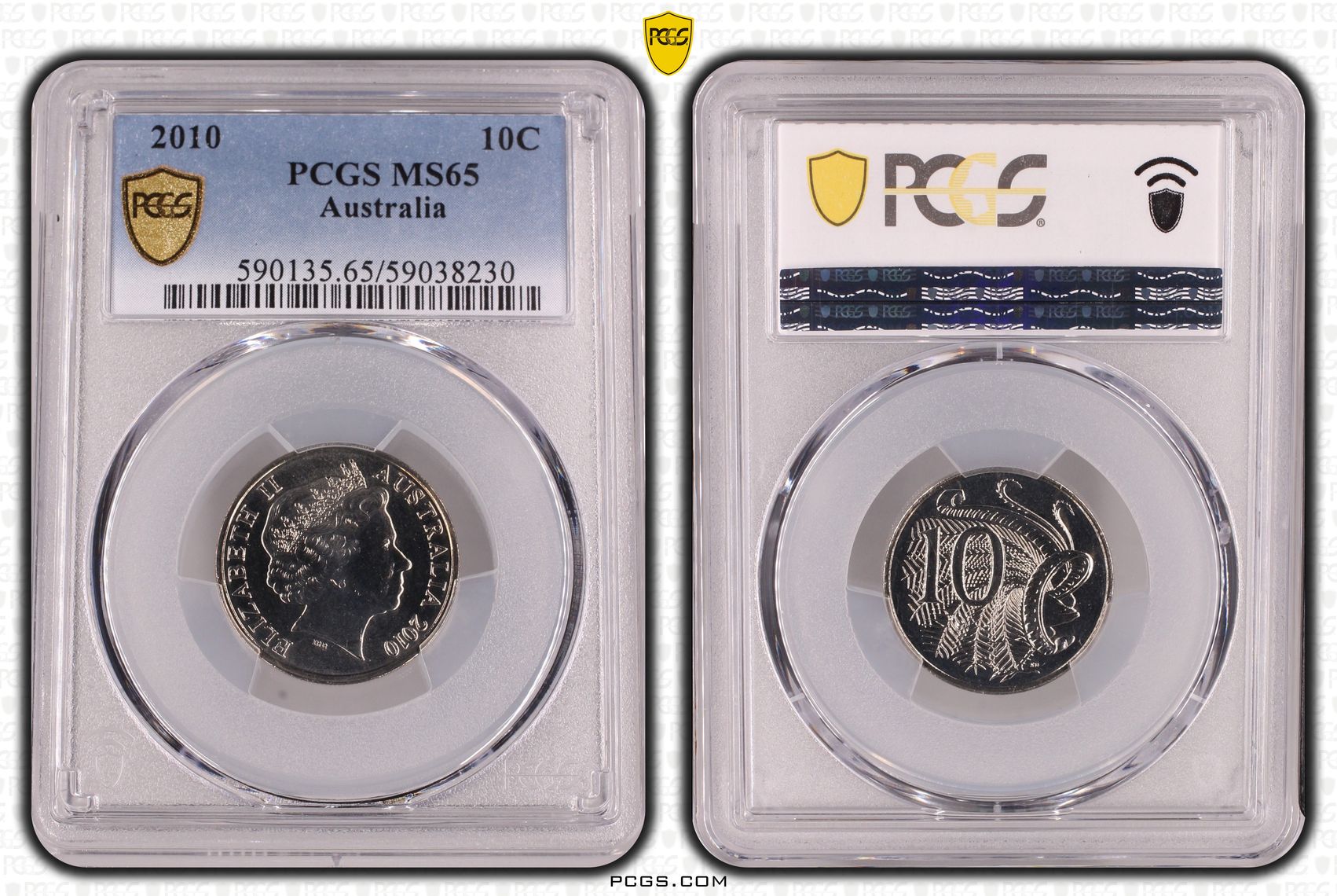 Ten Cent, 2010, PCGS MS65