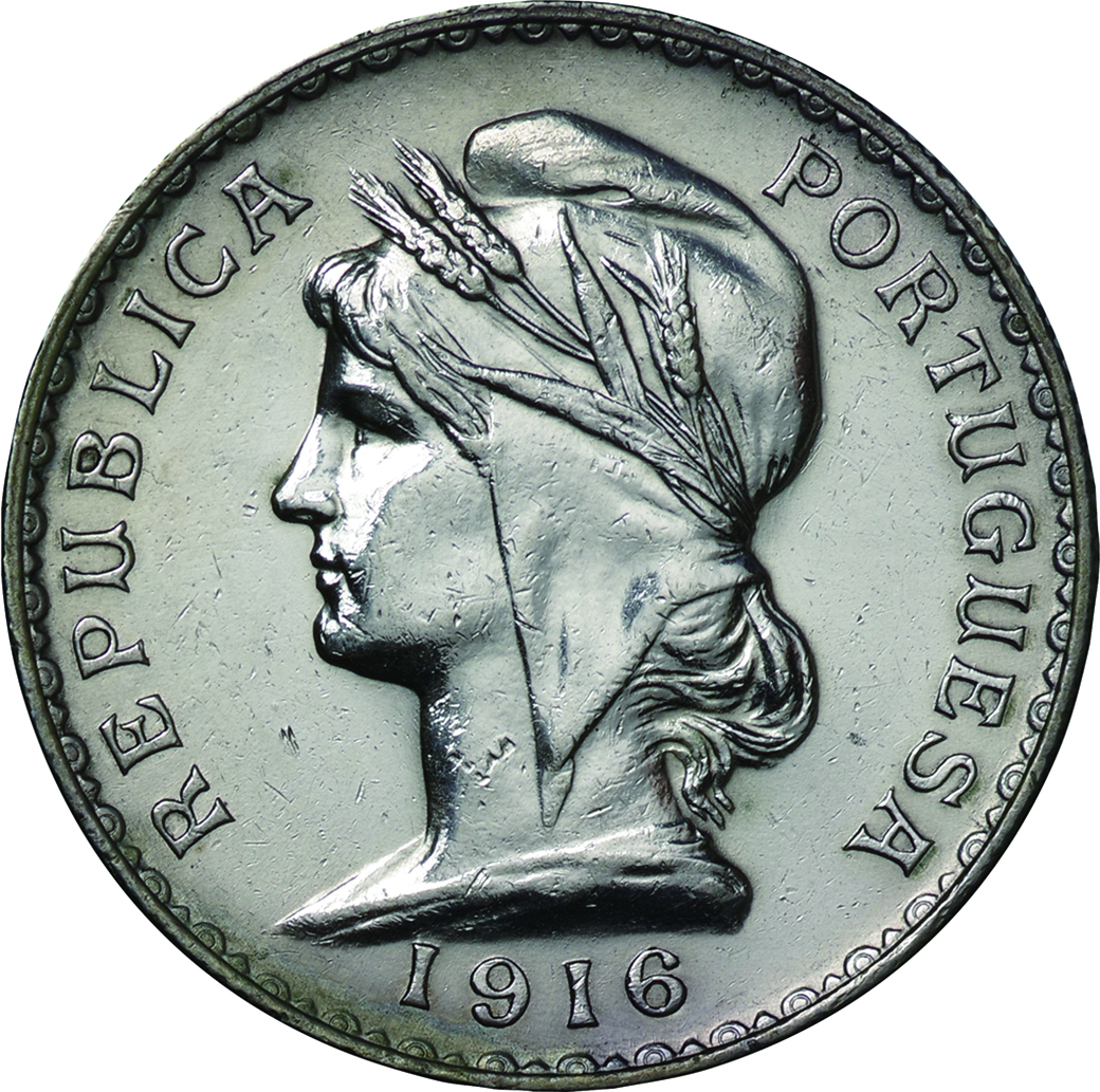 ポルトガル 銀貨 1エスクード 1910年10月5日革命 希少 1枚 - 美術品 
