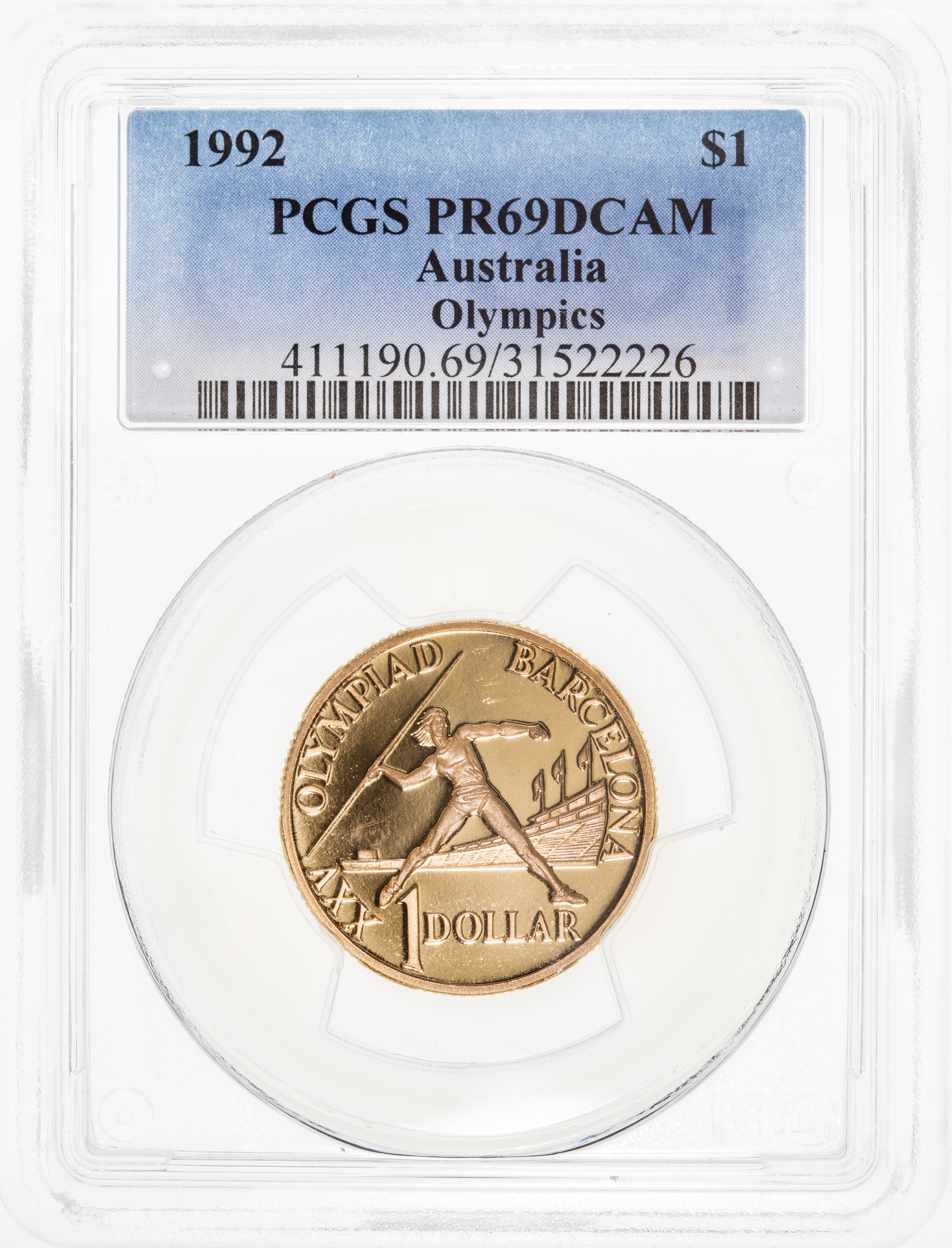 Olympics, One Dollar, 1992, PCGS PR69DCAM
