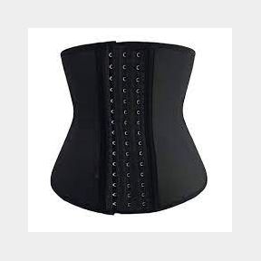 25 Steel Bone Latex Waist Trainer - Black - 3XL Women