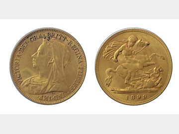 1899 VICTORIA LONDON MINT HALF SOVEREIGN