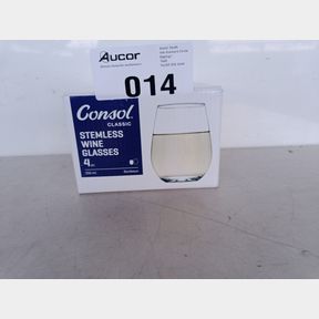 CONSOL BORDEAUX STEMLESS WINE GLASS 4 PACK (350ML) -
