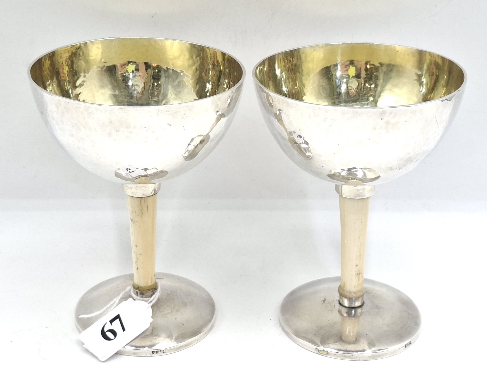 An Artisan Pair Of Australian Silver Goblets