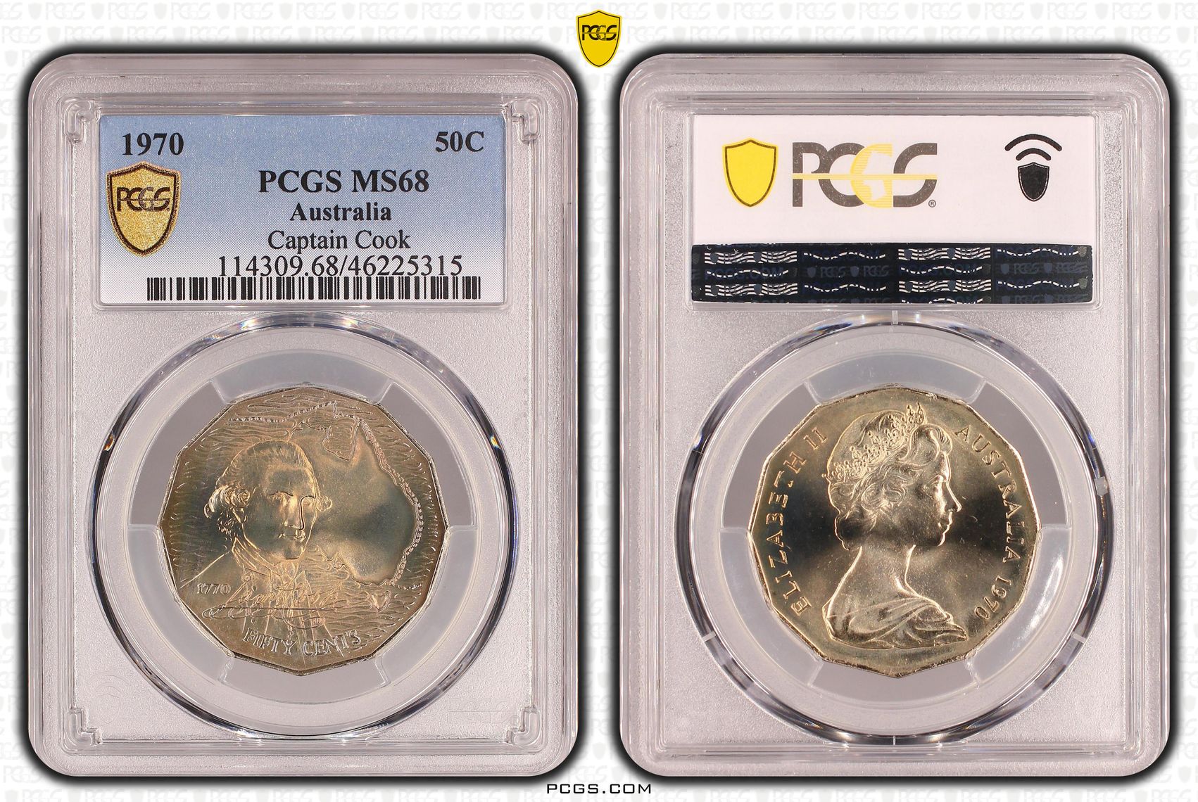 Captain Cook, Fifty Cent, 1970, PCGS MS 68