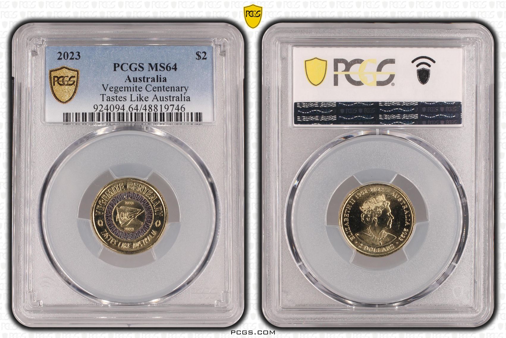 Vegemite Centenary Colorized Tastes Like Australia, Two Dollar, 2023, PCGS MS64