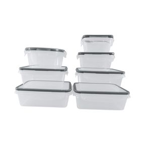 Melzware 7 Piece Airtight Plastic Food Storage Container Set |