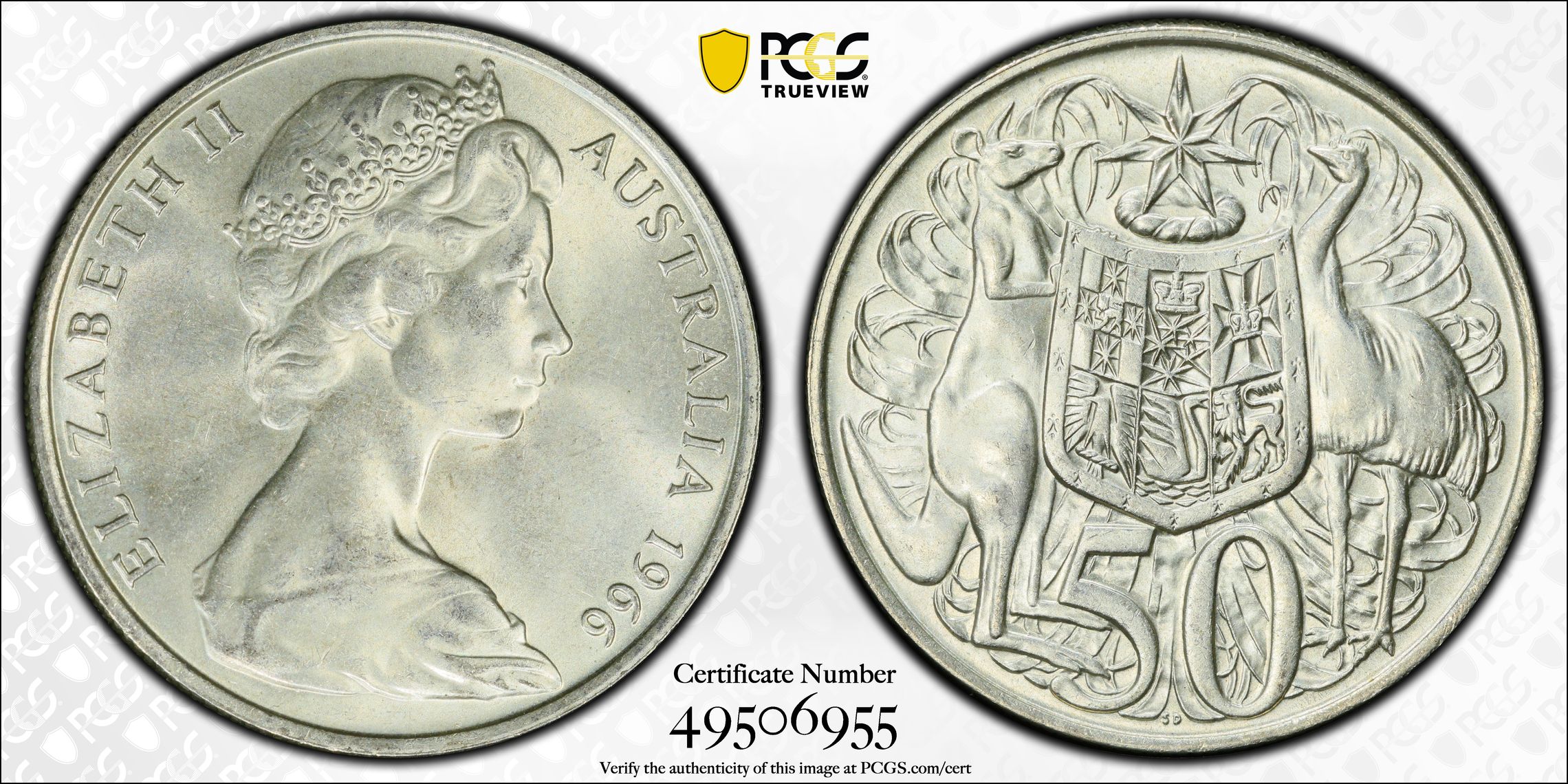 75 · Fifty Cent, 1966, PCGS MS62