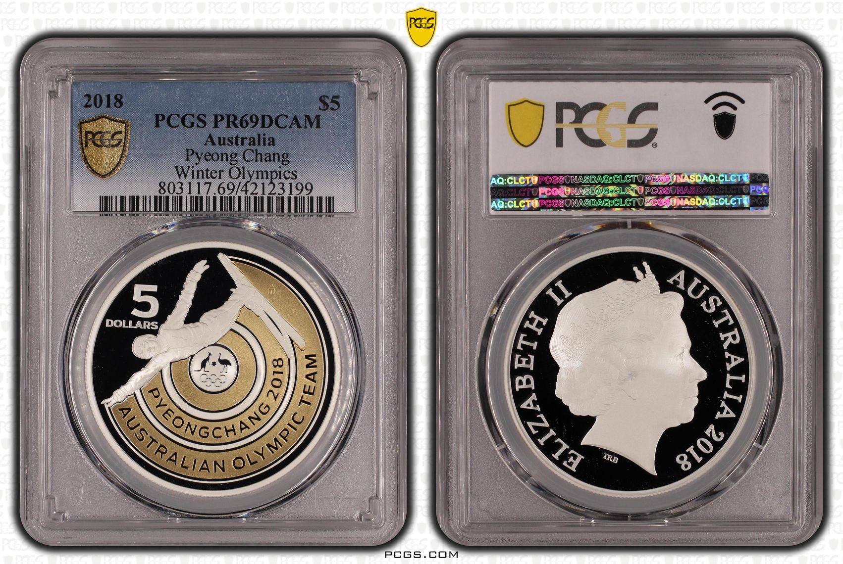 Pyeong Chang Winter Olympics, POP 6/0, Five Dollar, 2018, PCGS PR69DCAM