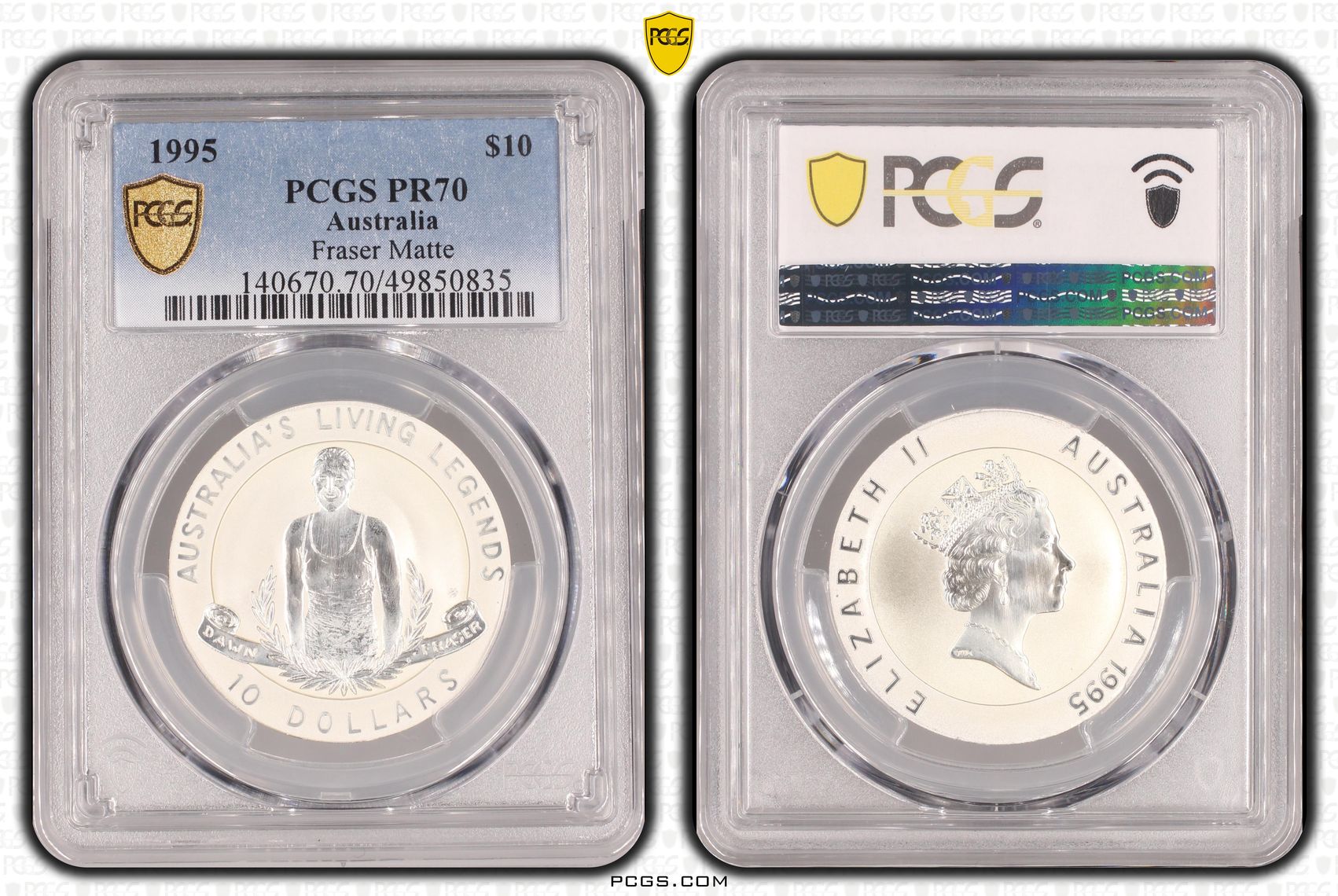 Fraser Matte POP 4/0, Ten Dollar, 1995, PCGS PR70