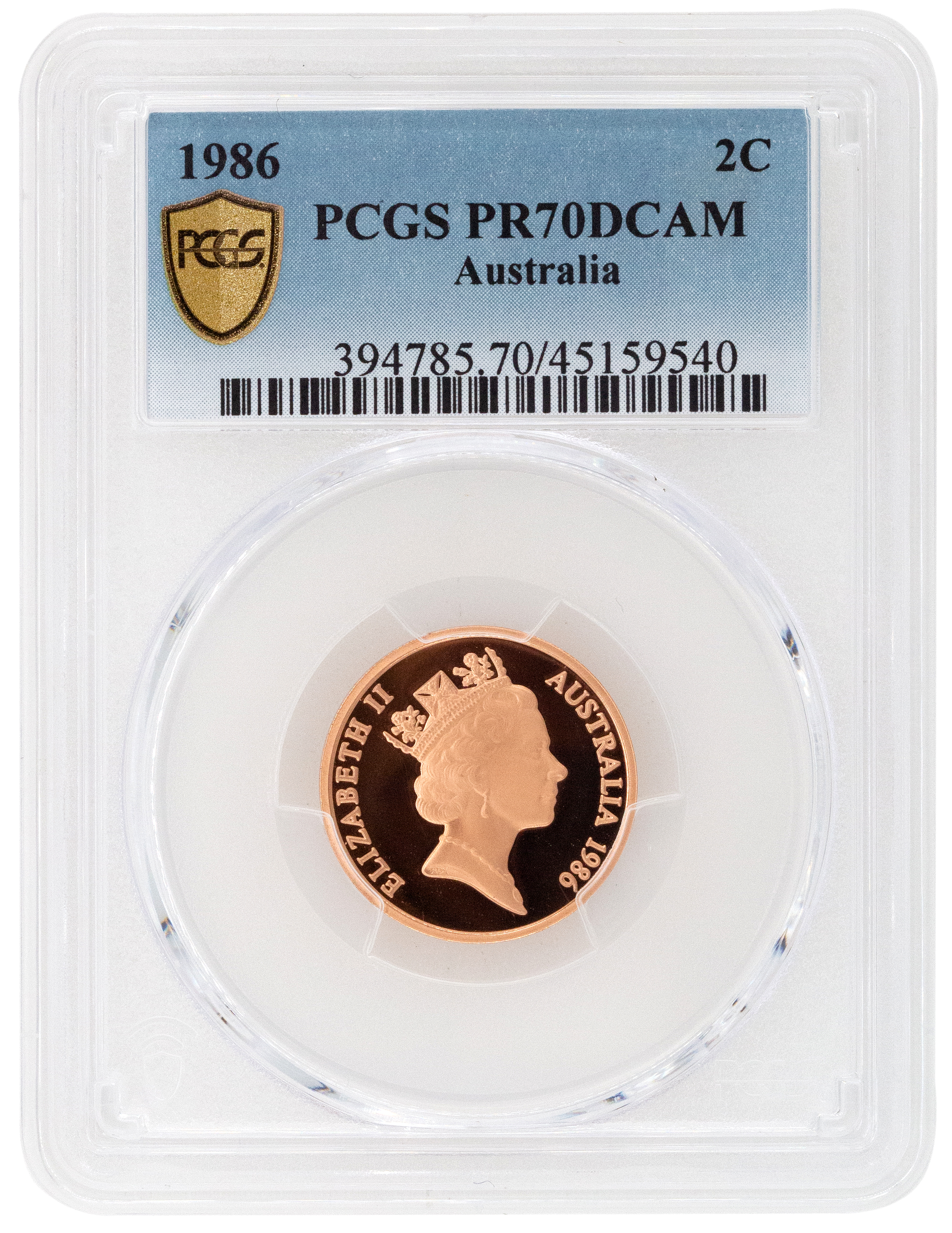 Elizabeth II, Two Cent, 1986, PCGS PR 70DCAM