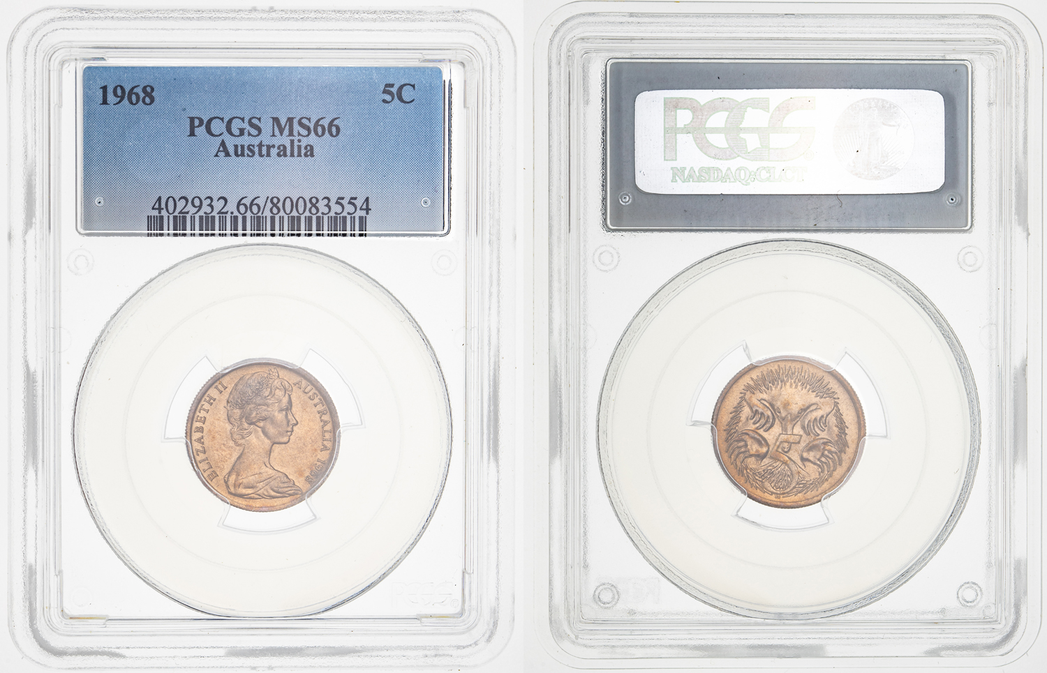 Five Cent, 1968, PCGS MS 66